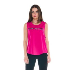 Damski podkoszulek „Energia”. Czerwone obuwie sportowe damskie LEONE 1947 APPAREL, bez wzorów, na fitness i siłownię. Za 42.06 zł.