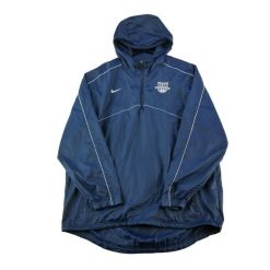 Kurtka męska Nike Michigan Basketball wiatrówka. Niebieskie kurtki męskie Nike, l, bez wzorów, eleganckie, bez kaptura. Za 114.98 zł.