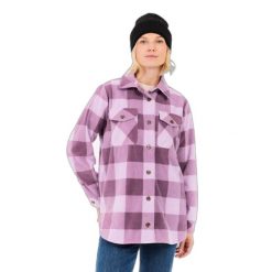 Damski overshirt Protest Luv. Fioletowe koszule damskie Protest, bez wzorów, bez kołnierzyka, bez ramiączek. Za 298.00 zł.