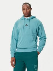 Adidas Bluza Essentials Feelcozy JX5659 Turkusowy Regular Fit. Niebieskie bluzy męskie Adidas, m, bez wzorów, z bawełny, bez kaptura. Za 159.99 zł.
