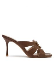PINKO Klapki Lisa 04 SD0311 P003 Brązowy. Brązowe klapki damskie Pinko, bez wzorów, ze skóry, bez obcasa. Za 769.99 zł.