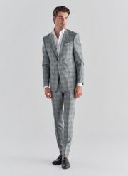 PAKO LORENTE – Szare spodnie garniturowe P21WF-6G-070-S. Szare eleganckie spodnie męskie Pako Lorente, m, bez wzorów. Za 99.99 zł.