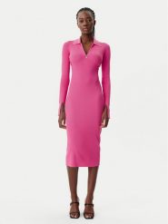 Patrizia Pepe Sukienka dzianinowa 8A1491/K078-R846 Różowy Slim Fit. Czerwone sukienki damskie Patrizia Pepe, bez wzorów, z dzianiny, bez kołnierzyka, bez ramiączek. Za 599.99 zł.