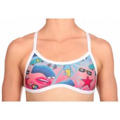 Damski top do kostiumu kąpielowego Mako Sunkissed. Niebieskie topy damskie MAKO, xs, bez wzorów, bez kołnierzyka, bez ramiączek. Za 194.50 zł.