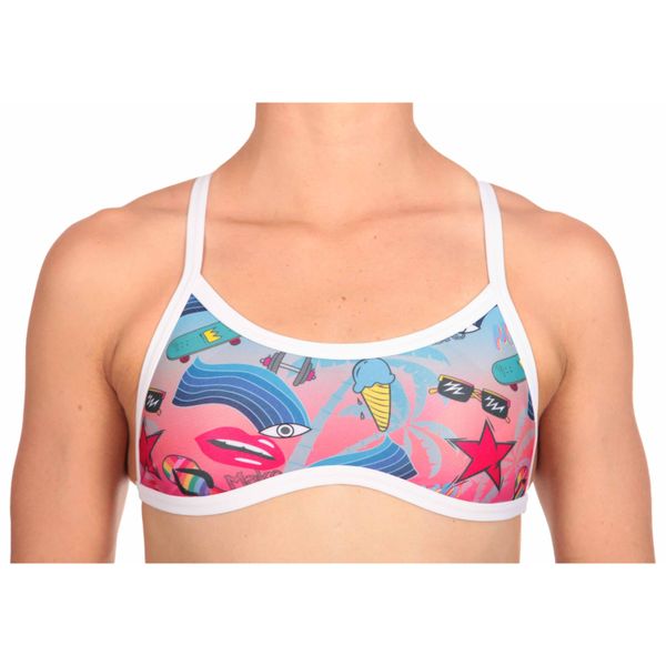 Damski top do kostiumu kąpielowego Mako Sunkissed. Niebieskie topy damskie MAKO, xs, bez wzorów, bez kołnierzyka, bez ramiączek. Za 191.50 zł.