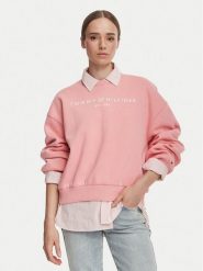 Tommy Hilfiger Bluza WW0WW47831 Różowy Regular Fit. Czerwone bluzy damskie Tommy Hilfiger, xs, bez wzorów, z bawełny, bez kaptura. Za 409.99 zł.