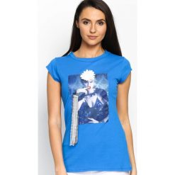 Niebieski T-shirt Added Value. Bluzki damskie Born2be. Za 24.99 zł.