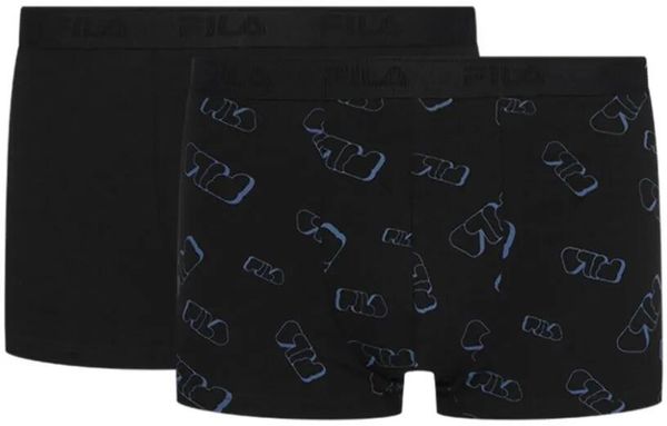 Dwupak bokserek Fila czarny 2XL. Czarne bokserki męskie 661, m, bez wzorów, z bawełny. Za 88.66 zł.