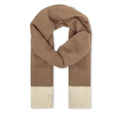 Szal Calvin Klein. Brązowe szaliki i chusty damskie Calvin Klein, bez wzorów. Za 329.99 zł.