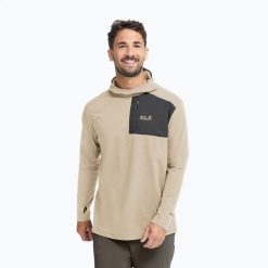 Bluza trekkingowa męska Jack Wolfskin Sucol Hoody. Brązowe bluzy męskie Jack Wolfskin, m, bez wzorów, z materiału, bez kaptura. Za 309.99 zł.