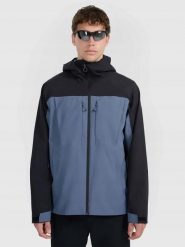 KURTKA TREKKINGOWA MĘSKA 4F Z KAPTUREM NIEBIESKA. Niebieskie kurtki męskie 4f, l, bez wzorów, do biegania. Za 399.99 zł.
