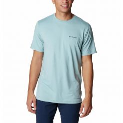 Koszulka Turystyczna Męska Columbia Tech Trail Graphic T-Shirt. Szare koszulki sportowe męskie Columbia, m, bez wzorów, sportowe, bez kołnierzyka. Za 159.99 zł.