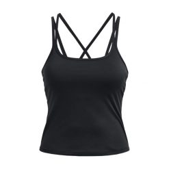 Koszulka fitness damska Under Armour Meridian Fitted Tank. Czarne koszulki sportowe damskie Under Armour, l, bez wzorów, sportowe, bez kołnierzyka. Za 139.99 zł.