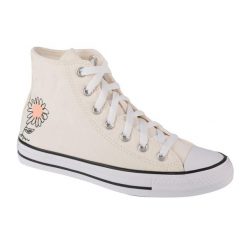 Buty sportowe do chodzenia damskie, Chuck Taylor All Star Hi. Białe trampki i tenisówki damskie Converse, bez wzorów, retro, bez zapięcia. W wyprzedaży za 260.70 zł.