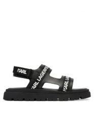 KARL LAGERFELD Sandały Z31176 M Czarny. Czarne sandały chłopięce KARL LAGERFELD, ze skóry, bez zapięcia. Za 284.99 zł.