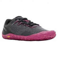 Buty do biegania damskie Merrell Vapor Glove 6. Szare obuwie sportowe damskie Merrell, bez wzorów, z materiału, do biegania. Za 644.00 zł.