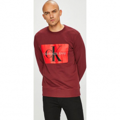 Calvin Klein Jeans - Bluza. Brązowe bluzy męskie Calvin Klein Jeans, z nadrukiem, z bawełny. Za 399.90 zł.