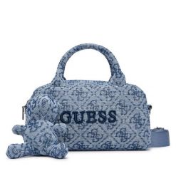 Torebka Guess. Niebieskie torebki do ręki damskie Guess, z aplikacjami, bez dodatków. Za 344.99 zł.