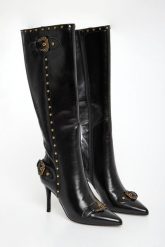 Kozaki VERSACE JEANS COUTURE. Kozaki damskie Versace Jeans Couture, z jeansu, bez obcasa. Za 1,679.00 zł.