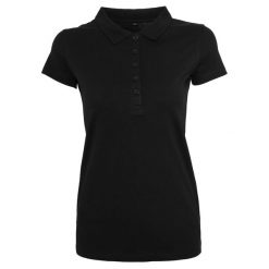 Koszulka Polo Damska. Czarne koszulki sportowe damskie BUILD YOUR BRAND, xl, bez wzorów, bez kołnierzyka, bez ramiączek. Za 57.99 zł.