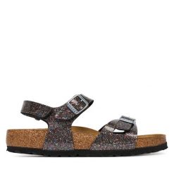 Sandały Birkenstock. Czarne sandały dziewczęce Birkenstock, bez zapięcia. Za 319.99 zł.