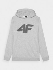 4F Bluza dresowa nierozpinana z kapturem męska - szara L. Szare bluzy męskie 4f, l, bez wzorów, z bawełny, z kapturem. W wyprzedaży za 119.99 zł.