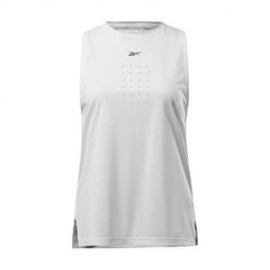 Koszulka treningowa damska Reebok FU2141. Białe koszulki sportowe damskie Reebok, m, bez wzorów, z materiału, bez kołnierzyka, bez ramiączek, do biegania. Za 174.00 zł.