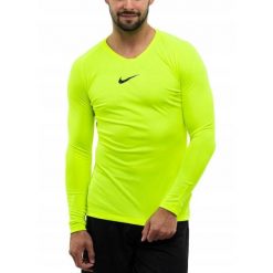 Koszulka Termoaktywna Mężczyzna Nike Długi Rękaw Longsleeve Dry Park roz. XL. Zielone koszulki sportowe męskie Nike, m, bez wzorów, z materiału, bez kołnierzyka, bez ramiączek, do biegania, dri-fit (nike). Za 83.99 zł.