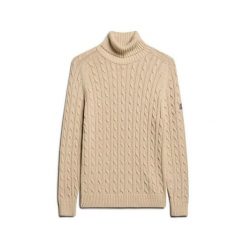 Sweter na plecionce z golfem damski Superdry. Brązowe swetry damskie Superdry., na zimę, bez wzorów, ze splotem, bez kołnierzyka, bez ramiączek, bez kaptura. Za 326.65 zł.