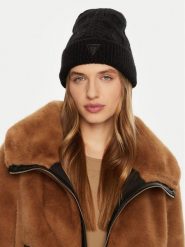 Guess Czapka AW5210 POL01 Czarny. Czarne czapki i kapelusze damskie Guess, na zimę, z aplikacjami, z materiału. Za 169.99 zł.