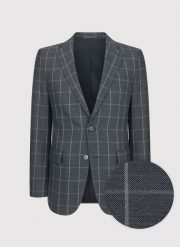 PAKO LORENTE – Casualowa szara marynarka w jasną kratę. Szare marynarki męskie Pako Lorente, bez wzorów, casualowe. Za 399.99 zł.