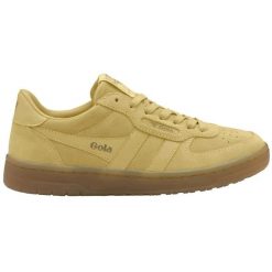 Damskie zamszowe buty sportowe Gola Hawk. Żółte obuwie sportowe damskie Gola, bez wzorów, z zamszu. Za 429.75 zł.