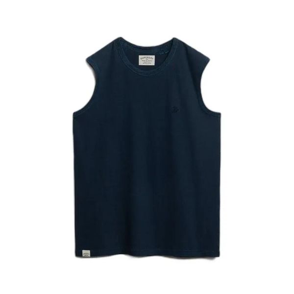 Tank top Superdry Classic. Niebieskie t-shirty męskie Superdry., s, bez wzorów, z materiału, klasyczne, bez kołnierzyka. Za 148.15 zł.