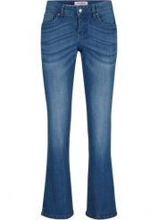 Dżinsy Bootcut Mid Waist, ze stretchem. Niebieskie jeansy damskie bonprix. Za 99.99 zł.