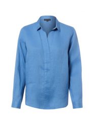 Franco Callegari bluzka lniana Kobiety len niebieski, 42. Niebieskie bluzki damskie Franco Callegari, bez wzorów, ze lnu, eleganckie, bez kołnierzyka, bez ramiączek. Za 249.95 zł.