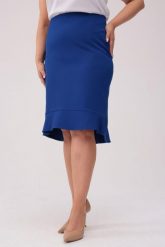 Elegancka ołówkowa spódnica Amelia w szafirowym kolorze PLUS SIZE XXL OVERSIZE WIOSNA. Niebieskie spódnice damskie Moda Size Plus Iwanek, na wiosnę, plus size, bez wzorów, z elastanu, eleganckie, z obniżonym stanem, plus size, mini, asymetryczne. Za 219.90 zł.