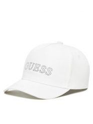 Guess Czapka z daszkiem J5RZ40 WO08O Biały. Białe czapki dla dzieci Guess, z aplikacjami, z bawełny. Za 79.99 zł.