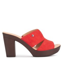 Klapki Lasocki. Czerwone klapki damskie Lasocki, bez wzorów, bez obcasa. Za 169.99 zł.