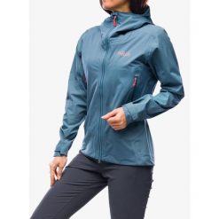 Kurtka przeciwdeszczowa damska Rab Kinetic Alpine 2.0 Jacket. Niebieskie kurtki damskie RAB, l, bez wzorów, bez kaptura. Za 1,007.99 zł.