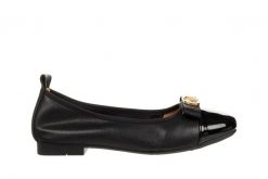 Baleriny Loretta Vitale E40304A Black 514248, Czarny, Skóra naturalna - 37. Czarne baleriny damskie Loretta Vitale, bez wzorów, ze skóry, eleganckie, bez obcasa. W wyprzedaży za 179.10 zł.