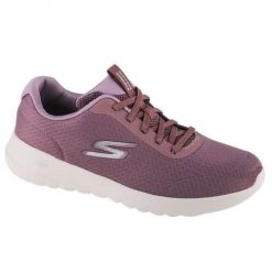 Buty do chodzenia damskie Skechers GO Walk Joy Ecstatic. Czerwone obuwie sportowe damskie Skechers, bez wzorów, z materiału, trekkingowe. Za 230.00 zł.