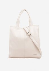Beżowa Duża Torebka Shopper Tote z Regulowanym Paskiem Sorielleza. Brązowe torebki do ręki damskie Renee, bez wzorów, z jeansu, biznesowe, na ramię, duże, bez dodatków. Za 149.99 zł.
