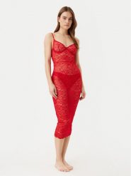 Guess Koszula nocna O5RK00 KBGT0 Czerwony Regular Fit. Czerwone koszule nocne damskie Guess, xs, z aplikacjami, z syntetyku, bez ramiączek. Za 209.99 zł.