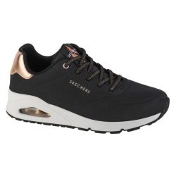 Buty do chodzenia damskie, Skechers Uno-Shimmer Away. Białe obuwie sportowe damskie Skechers, bez wzorów, z materiału, trekkingowe. Za 414.00 zł.