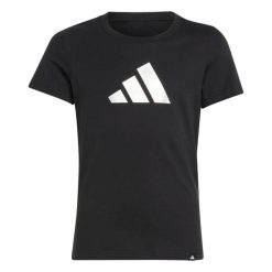 Koszulka dla dziewczynki adidas Essentials Glam Graphic. Czarne t-shirty i topy dla dziewczynek Adidas, bez wzorów, z dzianiny, bez ramiączek. Za 128.50 zł.