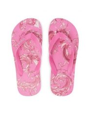 Versace Jeans Couture Japonki 80VA3SQ7 ZSS80 Różowy. Czerwone klapki damskie Versace Jeans Couture, bez wzorów, z jeansu, bez obcasa. Za 269.99 zł.