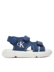 Calvin Klein Jeans Sandały V3B2-83023-1591 M Niebieski. Niebieskie sandały chłopięce Calvin Klein Jeans, z jeansu, bez zapięcia. Za 159.99 zł.