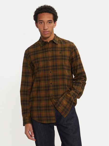 Timberland Koszula TB0A6V7EC681 Zielony Regular Fit. Zielone koszule męskie Timberland, m, bez wzorów, z bawełny, bez kołnierzyka, bez ramiączek. Za 429.99 zł.