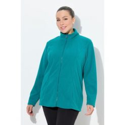 Damskie Bluza polarowa system modułowy do wpinania z recyklingu. Zielone bluzy damskie Ulla Popken, plus size, bez wzorów, z materiału, bez kaptura. Za 195.99 zł.