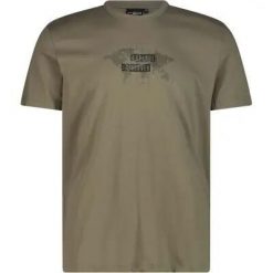 Cmp T-shirt męska 100% bawełna - E663 Sage. Zielone t-shirty męskie CMP, m, bez wzorów, z bawełny, klasyczne, bez kołnierzyka. Za 131.00 zł.